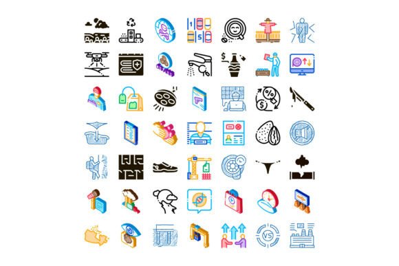 Collection of Diverse Icon Signs Display