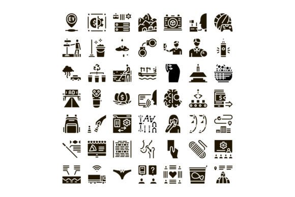 Diverse Business and Lifestyle Glyph Ico