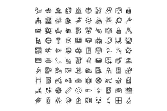 Diverse Collection of Thin Line Outline