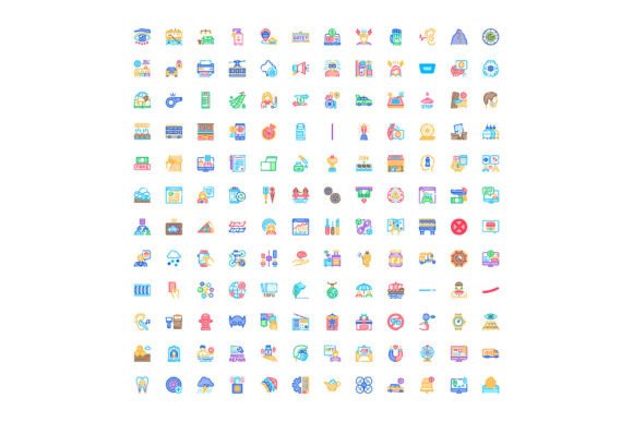 Diverse Linear Icon Set Illustrating Mod