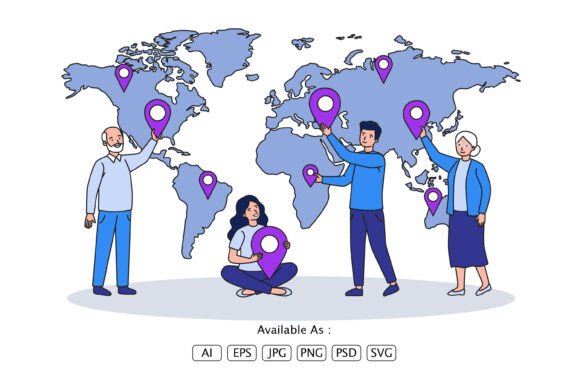 Global Location Mapping Illustration