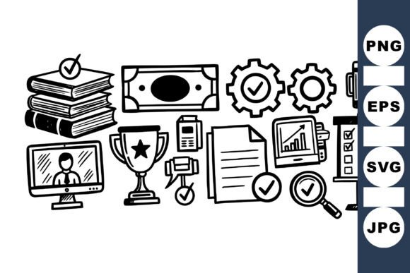 Hand Drawn Business Icons Set
