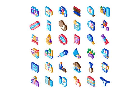 Isometric Colorful Icons Illustrating Mo: A Strategic Visual Language for Clarity and Connection