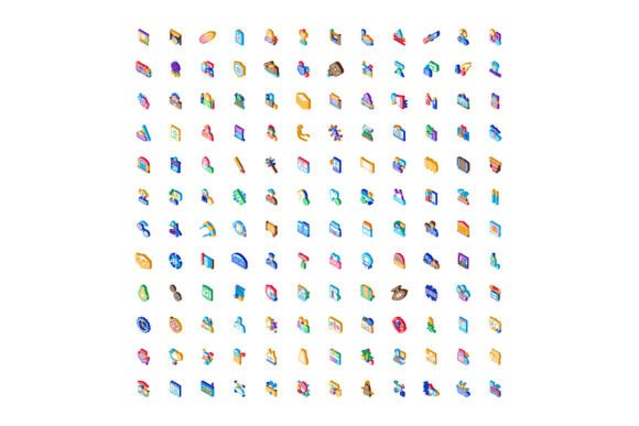 Isometric Icon Set Developing Business a