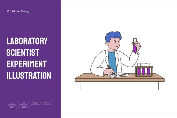 Laboratory Scientist Experiment Illustration