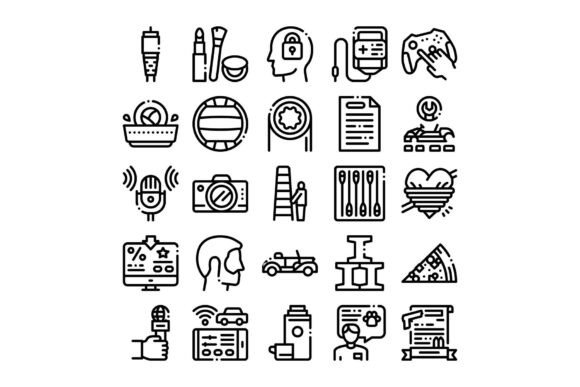 Outline Icon Set Representing Diverse Da