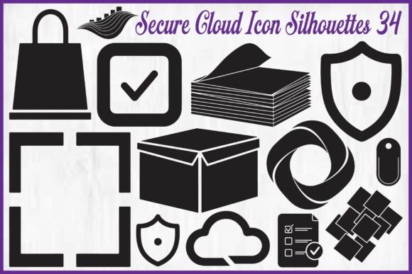 Secure Cloud Icon Silhouettes: The Smart Design Choice for Crafters, Tech Brands & Digital Creators