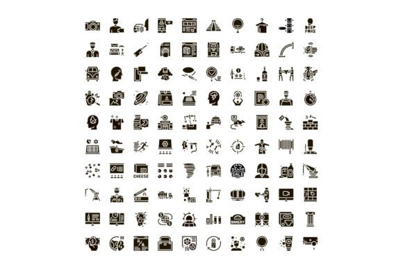 Universal Glyph Icon Set Depicting Vario