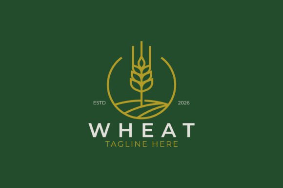 Wheat Logo Linear Badge